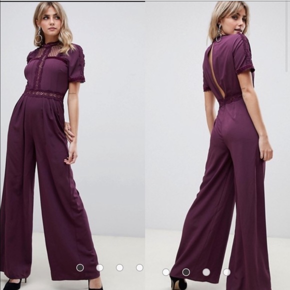 ASOS Pants - ASOS Plus Size Tea Lace Jumpsuit Size 20